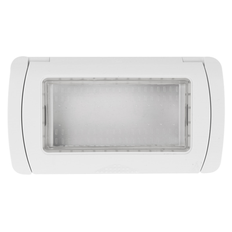 MAPAM Placca Idrobox IP55 GEM 4P Bianco - mod. GEM-P6004ID-BI - Compatibile con Vimar PLANA