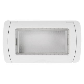 MAPAM Placca Idrobox IP55 GEM 4P Bianco - mod. GEM-P6004ID-BI - Compatibile con Vimar PLANA