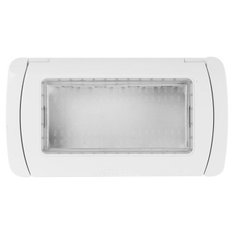 MAPAM Placca Idrobox IP55 JOY 4P Bianco - mod. JOY-P5004ID-BI - Compatibile con BTicino MATIX