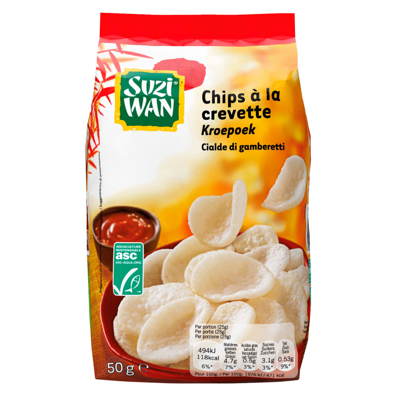 Cialde di Gamberetti per Aperitivi da 50g Suzi Wan