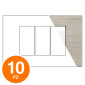 MAPAM Placca Tecnopolimero Spazzolato GEM 3P Sabbia - Confezione 10pz - mod. GEM-P6003SP-SA - Compatibile con Vimar PLANA