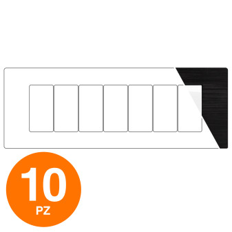 MAPAM Placca Tecnopolimero Spazzolato GEM 7P Nero - Confezione 10pz - mod. GEM-P6007SP-NE - Compatibile con Vimar PLANA