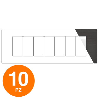 MAPAM Placca Tecnopolimero Spazzolato GEM 7P Antracite - Confezione 10pz - mod. GEM-P6007SP-AN - Compatibile con Vimar PLANA