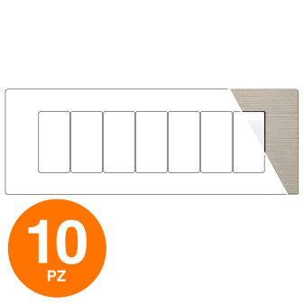MAPAM Placca Tecnopolimero Spazzolato GEM 7P Sabbia - Confezione 10pz - mod. GEM-P6007SP-SA - Compatibile con Vimar PLANA