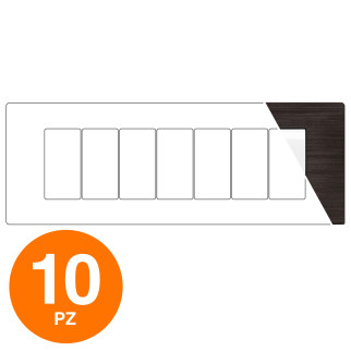 MAPAM Placca Tecnopolimero Spazzolato GEM 7P Testa di Moro - Confezione 10pz - mod. GEM-P6007SP-TM - Compatibile Vimar PLANA