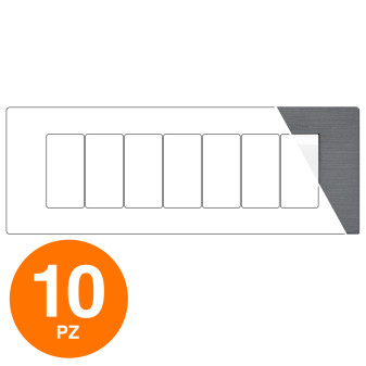 MAPAM Placca Tecnopolimero Spazzolato GEM 7P Grigio - Confezione 10pz - mod. GEM-P6007SP-GR - Compatibile con Vimar PLANA
