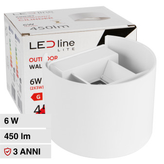 Lampada LED Muro 6W SMD IP54 Applique LED Line Lite Bianca