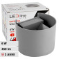 LED Line Lite Lampada LED da Muro 6W Wall Light SMD Applique IP54 con Doppio LED Colore Grigio - mod. 475534 / 475565