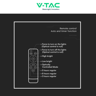 VT-55050 Faro LED 6W con Pannello Solare IP65 Nero V-Tac