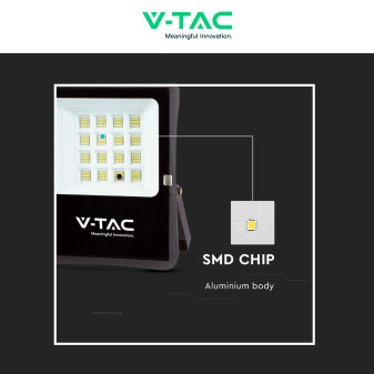 VT-55200 Faro LED 16W con Pannello Solare IP65 Nero V-Tac