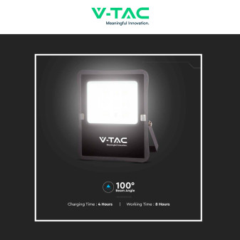 VT-55200 Faro LED 16W con Pannello Solare IP65 Nero V-Tac