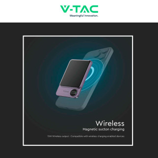 Power Bank 5000mAh Ricarica Rapida PD V-Tac VT-50005
