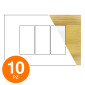 MAPAM Placca Tecnopolimero Spazzolato JOY 3P Oro - Confezione 10pz - mod. JOY-P5003SP-OR - Compatibile con BTicino MATIX