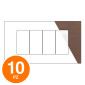 MAPAM Placca Tecnopolimero Spazzolato JOY 4P Bronzo - Confezione 10pz - mod. JOY-P5004SP-BR - Compatibile con BTicino MATIX