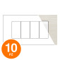MAPAM Placca Tecnopolimero Spazzolato JOY 4P Perla - Confezione 10pz - mod. JOY-P5004SP-PE - Compatibile con BTicino MATIX