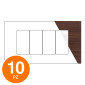 MAPAM Placca Tecnopolimero Spazzolato JOY 4P Ciliegio - Confezione 10pz - mod. JOY-P5004SP-CI - Compatibile con BTicino MATIX