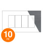 MAPAM Placca Tecnopolimero Spazzolato JOY 4P Grigio - Confezione 10pz - mod. JOY-P5004SP-GR - Compatibile con BTicino MATIX