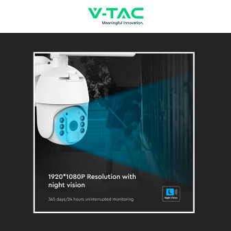 VT-11024-4G Telecamera di Sorveglianza PTZ Bianca V-Tac