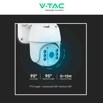 VT-11024-WIFI Telecamera di Sorveglianza PTZ Bianca V-Tac