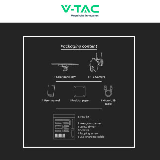 VT-11024-WIFI Telecamera di Sorveglianza PTZ Bianca V-Tac
