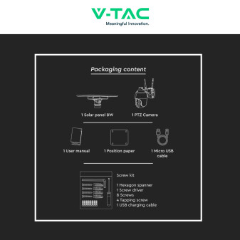 VT-11024-WIFI Telecamera di Sorveglianza PTZ Nera V-Tac