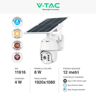 VT-11024-4G Telecamera di Sorveglianza PTZ Bianca V-Tac