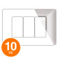 MAPAM Placca Tecnopolimero JOY 3P Sabbia - Confezione 10pz - mod. JOY-P5003-SA - Compatibile con BTicino MATIX