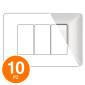 MAPAM Placca Tecnopolimero JOY 3P Perla - Confezione 10pz - mod. JOY-P5003-PE - Compatibile con BTicino MATIX