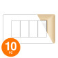 MAPAM Placca Tecnopolimero JOY 4P Oro - Confezione 10pz - mod. JOY-P5004-OR - Compatibile con BTicino MATIX