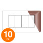 MAPAM Placca Tecnopolimero JOY 4P Bronzo - Confezione 10pz - mod. JOY-P5004-BR - Compatibile con BTicino MATIX