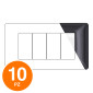 MAPAM Placca Tecnopolimero JOY 4P Nero Bistrò - Confezione 10pz - mod. JOY-P5004-NB - Compatibile con BTicino MATIX
