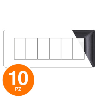 MAPAM Placca Tecnopolimero JOY 6P Nero Bistrò - Confezione 10pz - mod. JOY-P5006-NB - Compatibile con BTicino MATIX