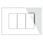 MAPAM Placca Vetro JOY 3P Bianco - mod. JOY-P5003VE-BI - Compatibile con BTicino MATIX