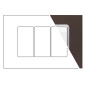 MAPAM Placca Vetro JOY 3P Testa di Moro - mod. JOY-P5003VE-TM - Compatibile con BTicino MATIX