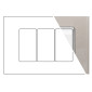 MAPAM Placca Vetro JOY 3P Platino - mod. JOY-P5003VE-PL - Compatibile con BTicino MATIX