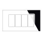 MAPAM Placca Vetro JOY 4P Nero - mod. JOY-P5004VE-NE - Compatibile con BTicino MATIX