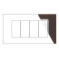 MAPAM Placca Vetro JOY 4P Testa di Moro - mod. JOY-P5004VE-TM - Compatibile con BTicino MATIX