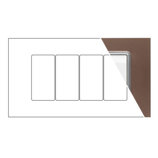 MAPAM Placca Vetro JOY 4P Bronzo - mod. JOY-P5004VE-BR - Compatibile con BTicino MATIX
