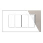 MAPAM Placca Vetro JOY 4P Platino - mod. JOY-P5004VE-PL - Compatibile con BTicino MATIX