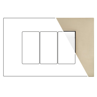 MAPAM Placca Metallo VIP 3P Champagne - mod. VIP-P7003ME-CH - Compatibile con BTicino AIR