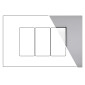 MAPAM Placca Metallo VIP 3P Grigio Chiaro - mod. VIP-P7003ME-GC - Compatibile con BTicino AIR