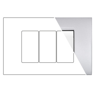 MAPAM Placca Metallo VIP 3P Silver - mod. VIP-P7003ME-SI - Compatibile con BTicino AIR