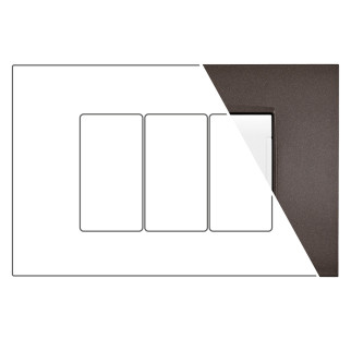 MAPAM Placca Metallo VIP 3P Testa di Moro - mod. VIP-P7003ME-TM - Compatibile con BTicino AIR