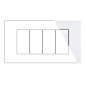 MAPAM Placca Metallo VIP 4P Bianco - mod. VIP-P7004ME-BI - Compatibile con BTicino AIR