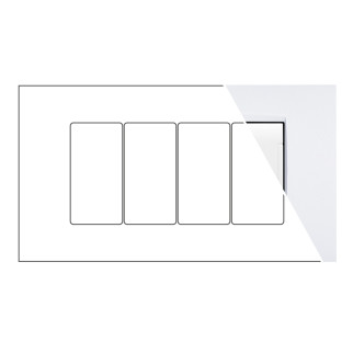 MAPAM Placca Metallo VIP 4P Bianco - mod. VIP-P7004ME-BI - Compatibile con BTicino AIR