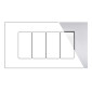 MAPAM Placca Metallo VIP 4P Silver - mod. VIP-P7004ME-SI - Compatibile con BTicino AIR