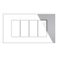 MAPAM Placca Metallo VIP 4P GrigioChiaro - mod. VIP-P7004ME-GC - Compatibile con BTicino AIR
