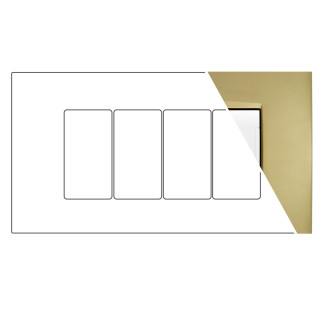 MAPAM Placca Metallo VIP 4P Oro Spazzolato - mod. VIP-P7004ME-OS - Compatibile con BTicino AIR