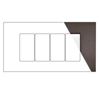 MAPAM Placca Metallo VIP 4P Testa di Moro - mod. VIP-P7004ME-TM - Compatibile con BTicino AIR