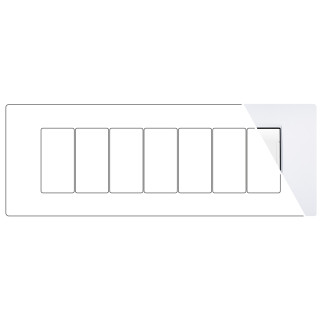 MAPAM Placca Metallo VIP 7P Bianco - mod. VIP-P7007ME-BI - Compatibile con BTicino AIR